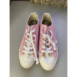 Pink Canvas Lace Up Sneakers with Hope Heart Logo Women's Size 5M